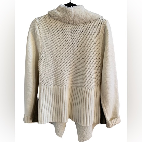 Ethereal faux fur, suede, knit open cardigan - Picture 2 of 7